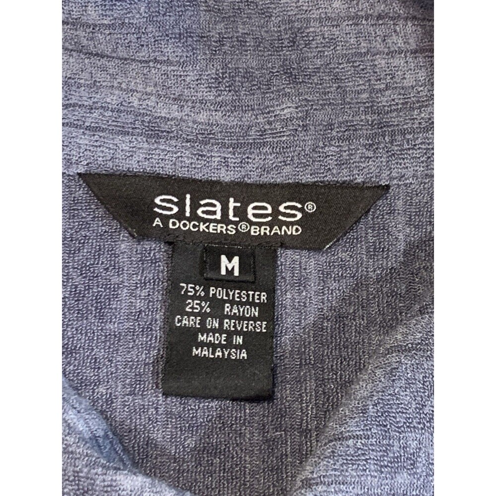 SLATES by Dockers Brand Textured Loop Knit Pullover Gray Short Sleeve Shirt VTG
